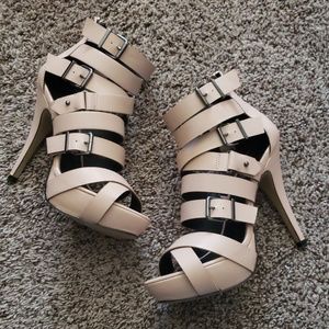 High heel strappy booties